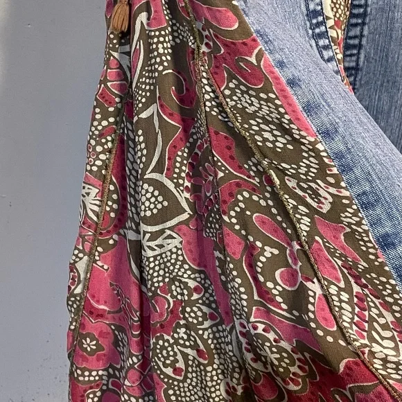 #0124 Aeropostale Long Bayla Skinny Floral Inset Flare Bellbottom Jeans -1/2 - Picture 6 of 15